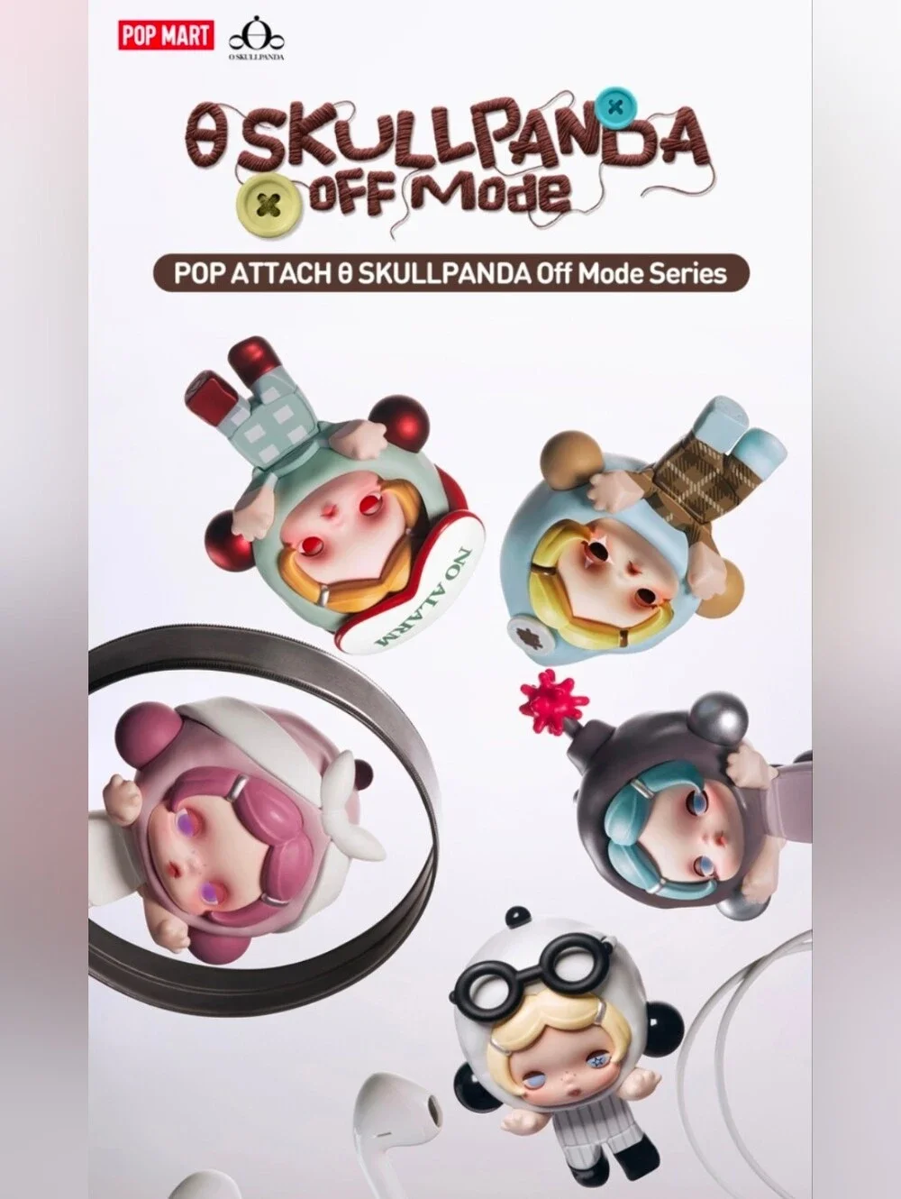 Pop Mart Skullpanda Off Mode Pop Attach- Stay Chill